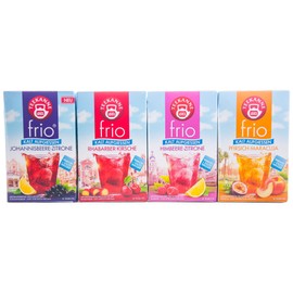 Teekanne Frio Pack of 4 Rhubarb Cherry, Currant Lemon, Raspberry Lemon, Peach Passion Fruit (4 x 45 g)