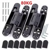 2-Piece 3D Adjustable Hidden Door Hinges, Concealed Cross Hinges for