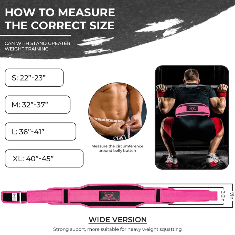 Weight Lifting Belt 5.5 Padded Neoprene Back Gym Bodybuilding Deadlift