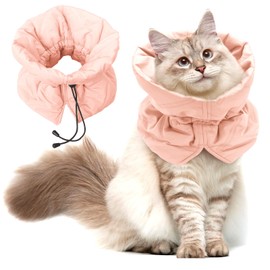 Cat Recovery Collar, Soft Adjustable Cat Cone Alternative, Lightweight Waterproof Fasteners Collars for Cats Kittens Puppies, After Surgery Stop Licking and Daily Use (Orange Pink, S(Neck5.5-9.8"))