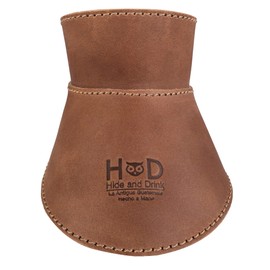Hide & Drink, Pour Over Collar Compatible with Chemex 6-Cup Glass Handmade from Full Grain Leather - Single Malt Mahogany