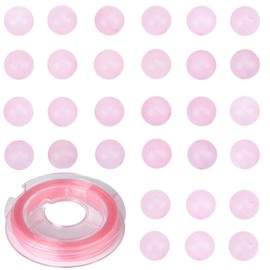 CMBYN - 200 abalorio redondas de piedra natural de 4 mm, cuarzo rosa auténtico, abalorio sueltas de piedras preciosas para pulseras, collares, arete, tamaño del agujero de 1 mm (cuarzo rosa rosa, 4 mm