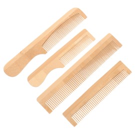Healeved 4pcs Wooden Travel Combs Compact Hair Styling Combs for Men and Women Featuring Small and Tooth Designs Ergonomic Grip for Everyday Use