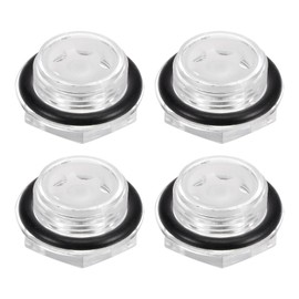 HARFINGTON 4pcs Air Compressor Oil Sight Glass G3/4 Male Liquid Level Gauge Plastic Hex Head Oil Indicator Window with O-Ring for Air Compressor Fittings Gearbox Tanks, Transparent
