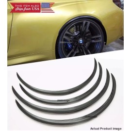 Unbranded 2 Pairs Flexible 1" Arch Extension Wide Fender Black Carbon Lip For Honda Acura