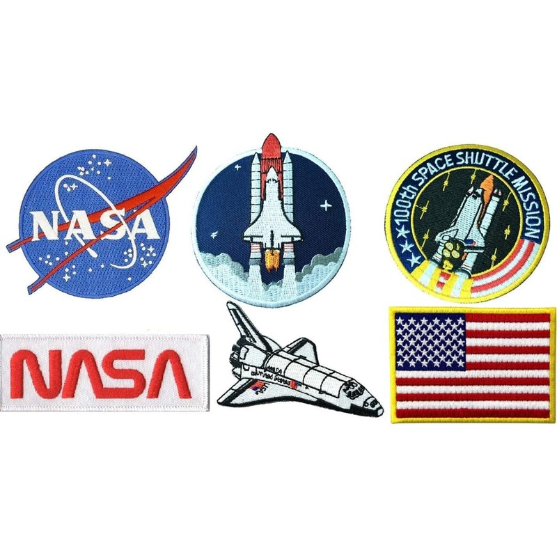 PatchClub 6 pcs Set NASA Astronaut Patches USA Flag Space