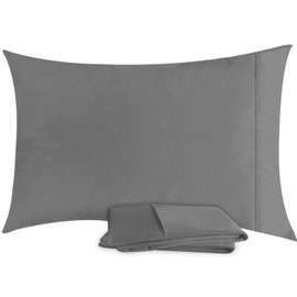 Utopia Bedding Pillowcases - 2 Pack - Soft Brushed Microfiber Fabric- Wrinkle, Shrinkage and Fade Resistant Pillow Covers (King, Grey)