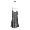 Noir Handmade F288 Leopard Print Slit Long Flock Dress, black