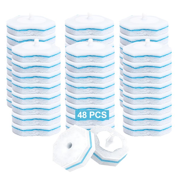 TRENNCHI Disposable Toilet Bowl Wand Brush Refills 48 Counts, Enhanced