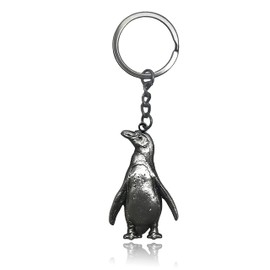 Sonoran Souvenirs Penguin Keychain Arctic Animal Gift Metal Polar Animal Theme Keyring Silver