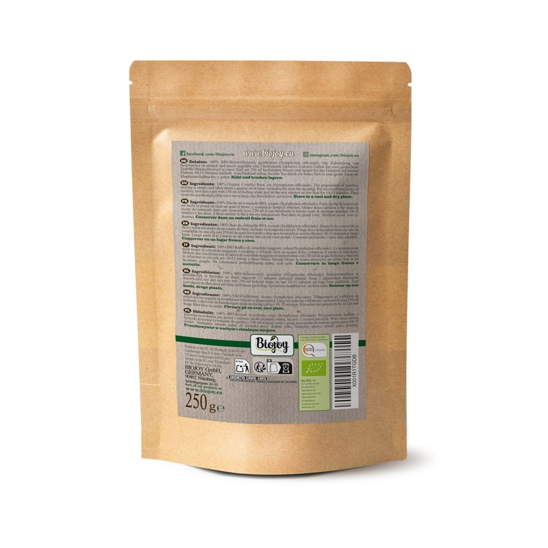 Biojoy Organic Comfrey Root (250g), Dried and Cut, Comfrey Tea