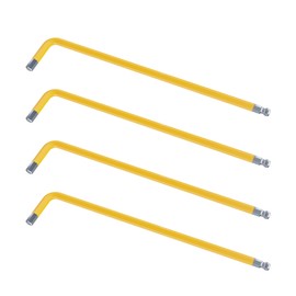 FOCMKEAS 4PCS 5/32 Ball End Hex Key Allen Wrench, SAE Internal Hexagonal Wrench, L Shaped Long Arm S2 Steel Repairing Tool，Yellow