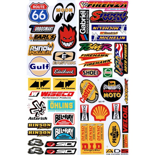 4 Sheets – Sponsors Sponsor Rally Promotion Sticker Motorsport Motocross