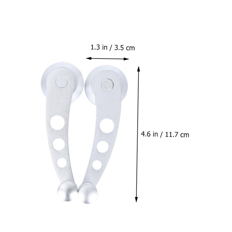 Mobestech Aluminum Car Window Cranks 11.4x2.2cm Silver 3 Pairs Adapters