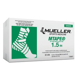 M-Tape Colored Athletic Tape - 1.5 inches x 10 yards - Green, 32 Rolls