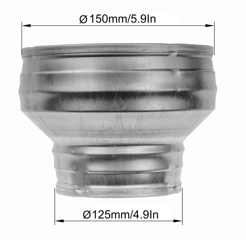 6" to 5" Inch / 150 to 125 mm Duct