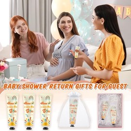 48 Juegos De Crema De Manos Para Baby Shower, A Granel Recuerdos Para Baby Shower Con El Texto "Aquí Viene El Hijo", Crema De Manos De Agradecimiento 