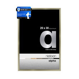 nielsen Alpha Picture Frame, 20 x 30 cm, Aluminium, Matte Stainless Steel, Photo Frame for Standing and Hanging in Portrait and Landscape Format, Real Glass, Alpha
