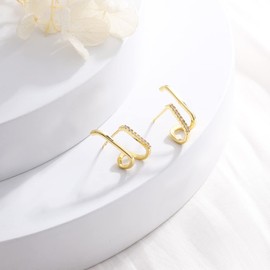 S925 Sterling Silver Claw Earrings Claw Cuff Earrings for Women Earrings That Look Like Multiple Piercings Gold Silver Ear Crawler Earrings Teenager Girls, Sterling Silver, No Gemstone