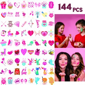 520+ Pcs Happy Valentines Day Party Favor Supplies Craft Set includes Foam Stickers Temporary Tattoos Stampers Erasers for Kids Valentine's School Classroom Prize Party Favor Toys, Valentine Gift Exchange Preschool Decorations