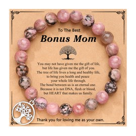 UNGENT THEM Bonus Mom Step Mom Christmas Birthday Mother's Day Gifts from Daughter Son Stepmom Bracelet Second Foster Adoption Day Gifts