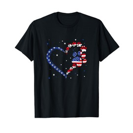 American Flag Patriotic Dog Cat 4Th Of July T-Shirt