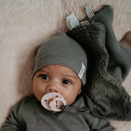 Snoozebaby Baby Comforter - Cuddly Blankets 25 x 25 cm - Cuddly Towels, Organic - Grey - Storm Grey