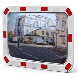 Reflective Rectangular Acrylic Convex Mirror, 24"x16" inch Safety Mirror - Adjustable Traffic Mirrors with Wide Vision Angle - Security Mirrors for Office, Driveway(Support Indoor and Outdoor)