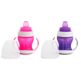 Munchkin 2 Piece Gentle Transition Trainer Cup, 4 Ounce, Pink/ Purple