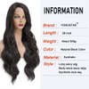 YOROSTAR 28" Long Black Wavy Wigs for Women- Body Wave