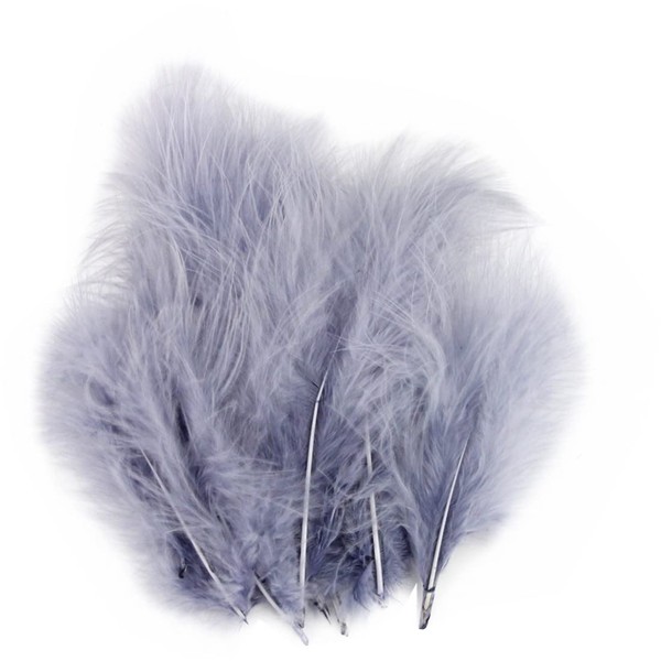PANAX Turkey Fluff Pack of 100 Approx. 10-17 cm Feather Length Grey