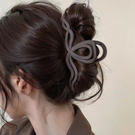 TseenYi Large Hair Claw Clips Large Wave Claw Clip Irredular Giant Hair Clip Vintage Brown Claw Hair Clip Barrette Non-Slip Hair Clips Bun Hair Clip Minimalist Hair Pin