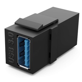 HB-DIGITAL Keystone Module with USB 3.0 Female Multimedia Keystone for Patch Panel Network Socket Keystone Holder Connector Adapter Coupling Plug & Play Black