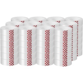BUOFPK 72 Rolls Clear Tape Refills, Bulk Transparent Tape for Dispensers, Stationery Gift Wrap Tape for School, Home, Office, High Viscosity, Odorless, 1 Inch Core, 3/4 x 800 inches