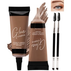 Tinted Eyebrow Gel Kit-2PCS Auburn Thickening Brow gel para cejas,Brow Fillers,Fast Definitio Brow Glue,Natural Long Lasting Waterproof Eyebrow Makeup Gift for Women with 2 Eyebrow Brushes-Set 02