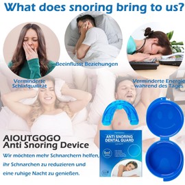 AIOUTGOGO Schnarchstopper-Schnarchschiene Mehrzweck Anti Schnarch Schnarchfrei Stopper-Effektiv Snoring Stopper gegen Schnarchen für Männer und Frauen Anti Snoring Mouthpeice Device (Gebrauchsfertig)