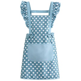 FAIRYGATE Ladies Aprons for Cooking Kitchen Apron Adjustable Bib Chef Aprons with Pockets Unisex Women Men Aprons Perfect for Home Kitchen Baking Gardening Restaurant Coffee house BBQ A1529