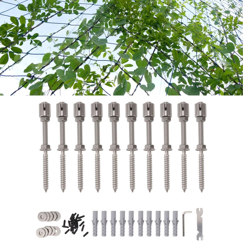Pssopp Stainless Steel Trellis for Climbing Plants, Trellis Rope System,