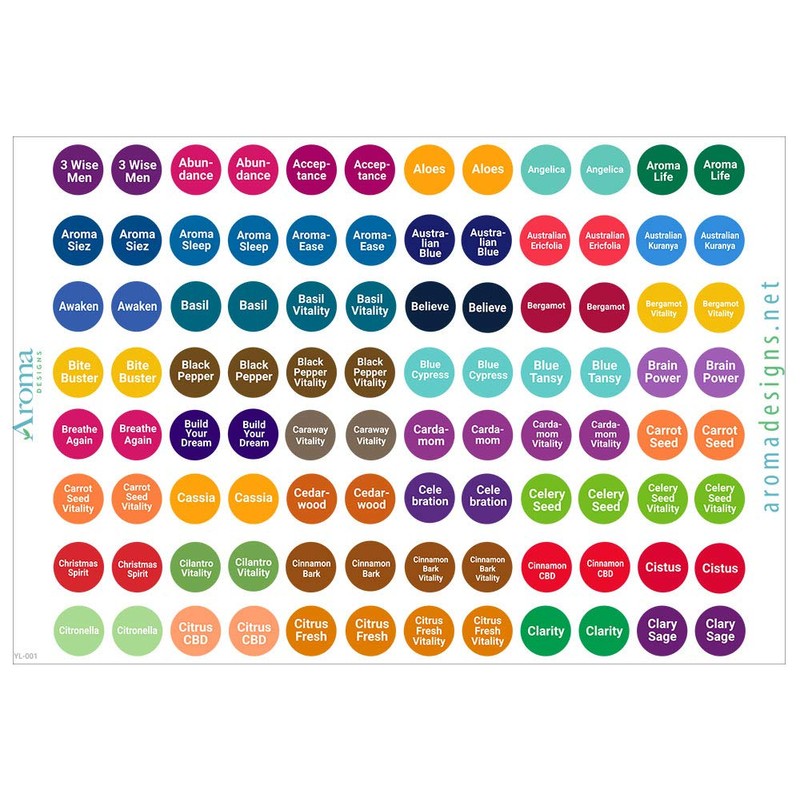 Aroma Designs Young Living Essential Oils Labels Set