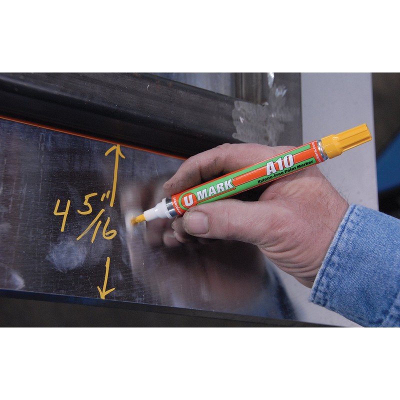 U-Mark Industrial Paint Marker, A10 6-pack Black/Blue/Red/White/Yellow/Orange 10150, Assortment pack,