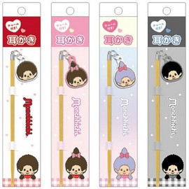 Monchichi Char Character Earpick, After-Ear Cleaning Tool, Portable Mini, Black (395904) / 몬치치 챰 캐릭터 귀이개 귀후비개 귀청소 도구 휴대용 미니, 블랙(395904)