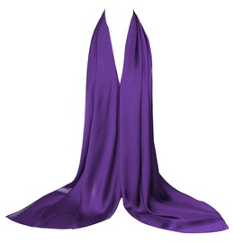 Bellonesc Silk Scarf 100% silk Long Lightweight Sunscreen Shawls for Women(purple)