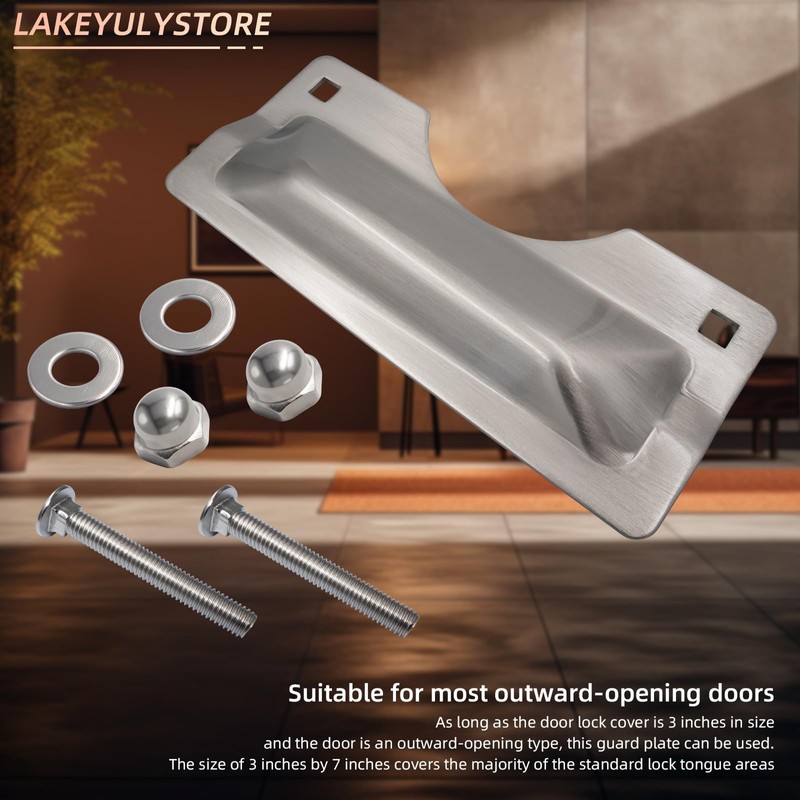 U 9496 Latch Guard Plate Cover Swinging Doors – Stainless