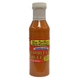Mrs. Griffin's Barbecue Sauce, Hickory Smoke, Southern Favorite since 1935, great for grilling, smoking, or baking, one, 12 ounce bottle
