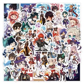 50pcs Genshin Impact Game Sticker Waterproof Stickers for Laptop Skateboard Water Bottle Computer Skate Phone Bike Guitar
