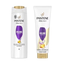 Pantene Pro-V Volume & Body Shampoo and Conditioner Set | 1 x 400ml Shampoo + 1 x 275ml Conditioner Tube | For Fine Hair | Adds Volume & Fullness | With Vitamin B7 & Antioxidants