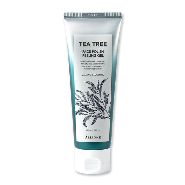 W BEAUTY Face Polish Peeling Gel Tea Tree 120ml 4.05 fl. oz. Gommage Skin exfoliator Helps Dead Skin Removal Deep Cleansing dull and flaky skin clogged pores