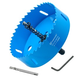 4-1/4 Inch Hole Saw with Arbor for Metal and Wood Cutting, Bi-Metal Hole Cutter, 4-1/4" Hole Saw Kit for Drywall, Wood, PVC Boards, Fiberglass and Vent Pipes