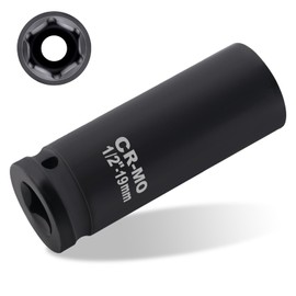 BEASAFY 19 Nut 1/2 Inch Wheel Change Impact Wrench Nuts, CR-MO Power Socket, 1/2-Inch Drive 6 Point Impact Wrench Accessories, Impact Wrench Insert Set 1/2 Inch for Alloy Wheels Wheel Change