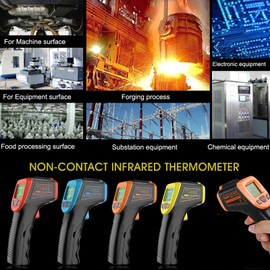 Domary Termómetro infrarrojo, Pistola de Temperatura láser Digital sin ntacto -58 ° F a 1112 ° F (-50 ° C a 600 ° C) n Pantalla L, Rojo